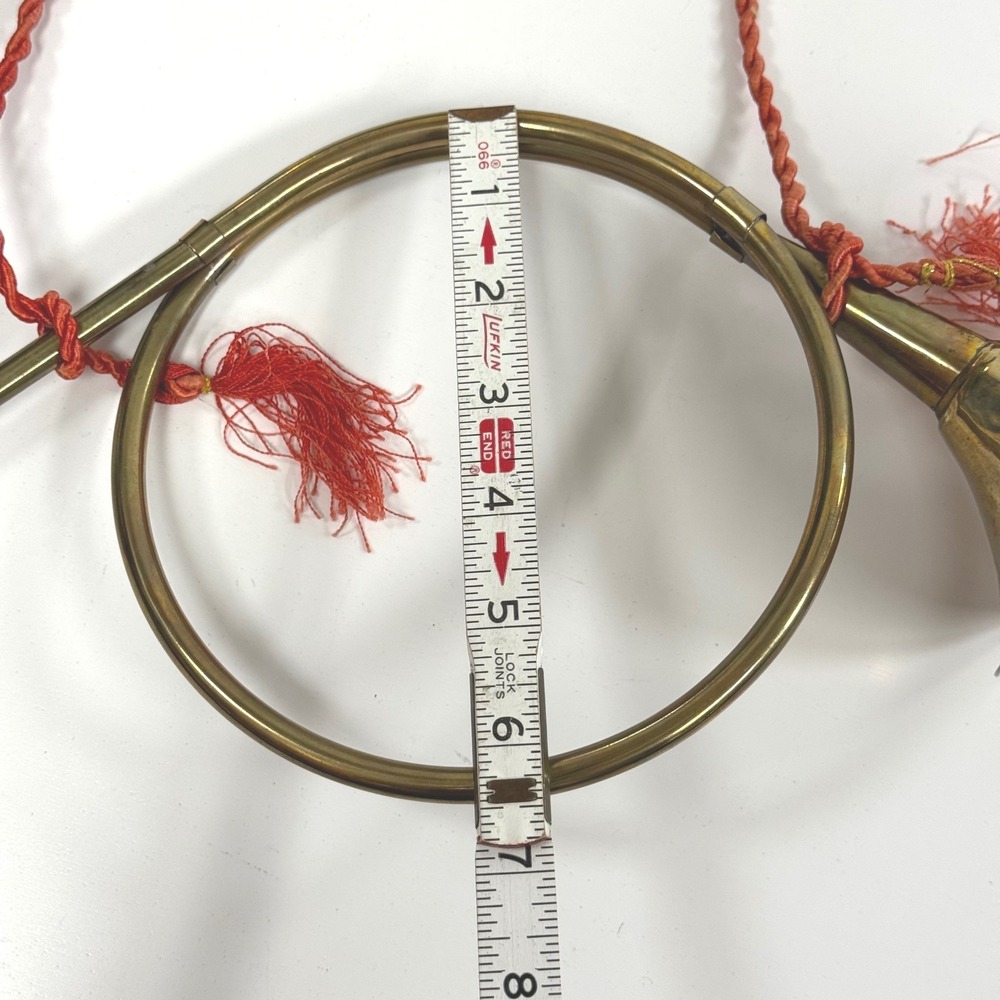 Vintage Brass French Horn Christmas Medium Brass Instrument Wreath decor 12.5in - Picture 5 of 9